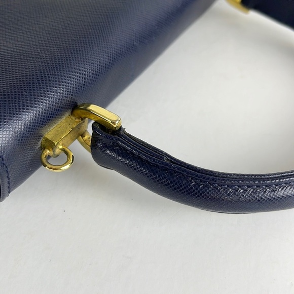 Vintage SISO Made in Italy Handbag Navy Blue - Picture 9 of 16